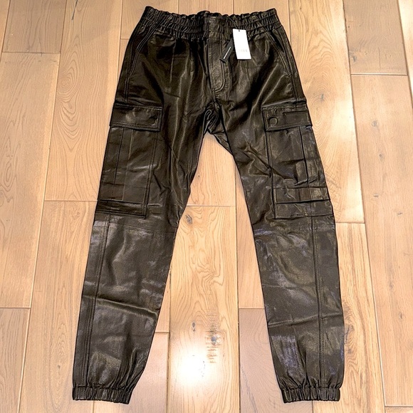 JBrand Leather Cargo Joggers - Picture 1 of 3